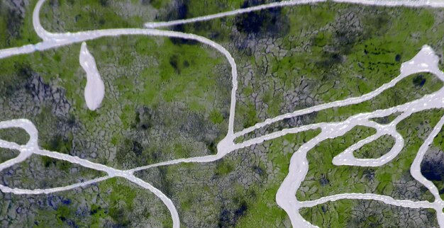 A top-down view of the Wild Rift map, annotated to illustrate common split push lanes, objective locations, and potential gank paths.