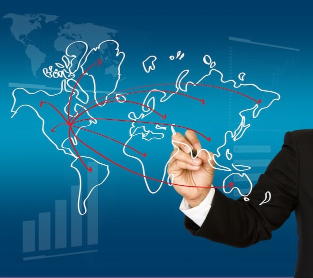 A detailed world map with highlighted trade routes between the US and various Asian countries, emphasizing economic connections and potential export pathways.