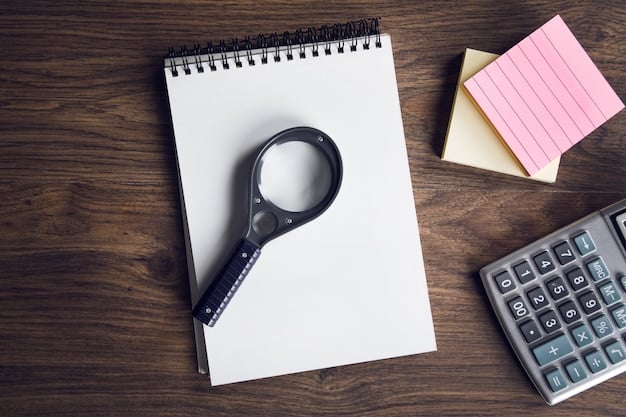 A magnifying glass hovering over detailed tax forms and a calculator on a desk, symbolizing thorough review and analysis for tax optimization. The background is blurred to keep focus on the documents.