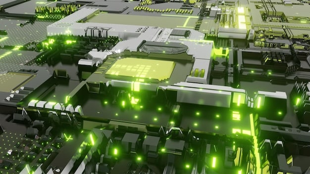 A digital render of a modernized smart city with autonomous vehicles, green energy infrastructure, and integrated public transit, signifying the future benefits of infrastructure investment and technological advancement.