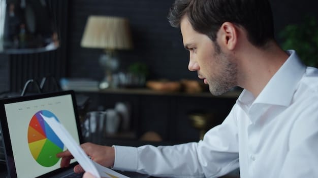 A researcher looking intently at complex data visualizations on a large screen, surrounded by charts and graphs depicting social media usage trends and mental health metrics.