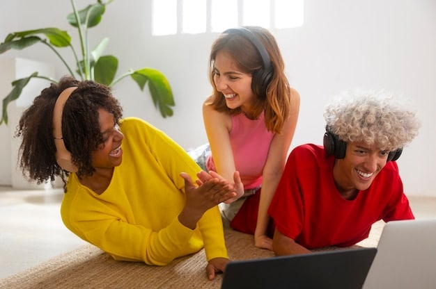 A diverse group of people sitting together offline, engaged in conversation, laughing, and genuinely connecting without devices, representing a healthy balance to social media use.