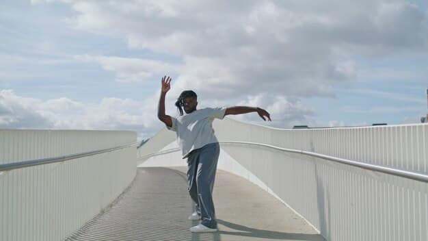 A person standing confidently at a crossroads, arms outstretched, symbolizing making clear choices and confidently moving forward after establishing boundaries.