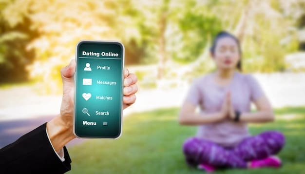 A smartphone screen displaying a popular mindfulness meditation app, with a user's hand interacting with it, illustrating accessibility and modern tools.